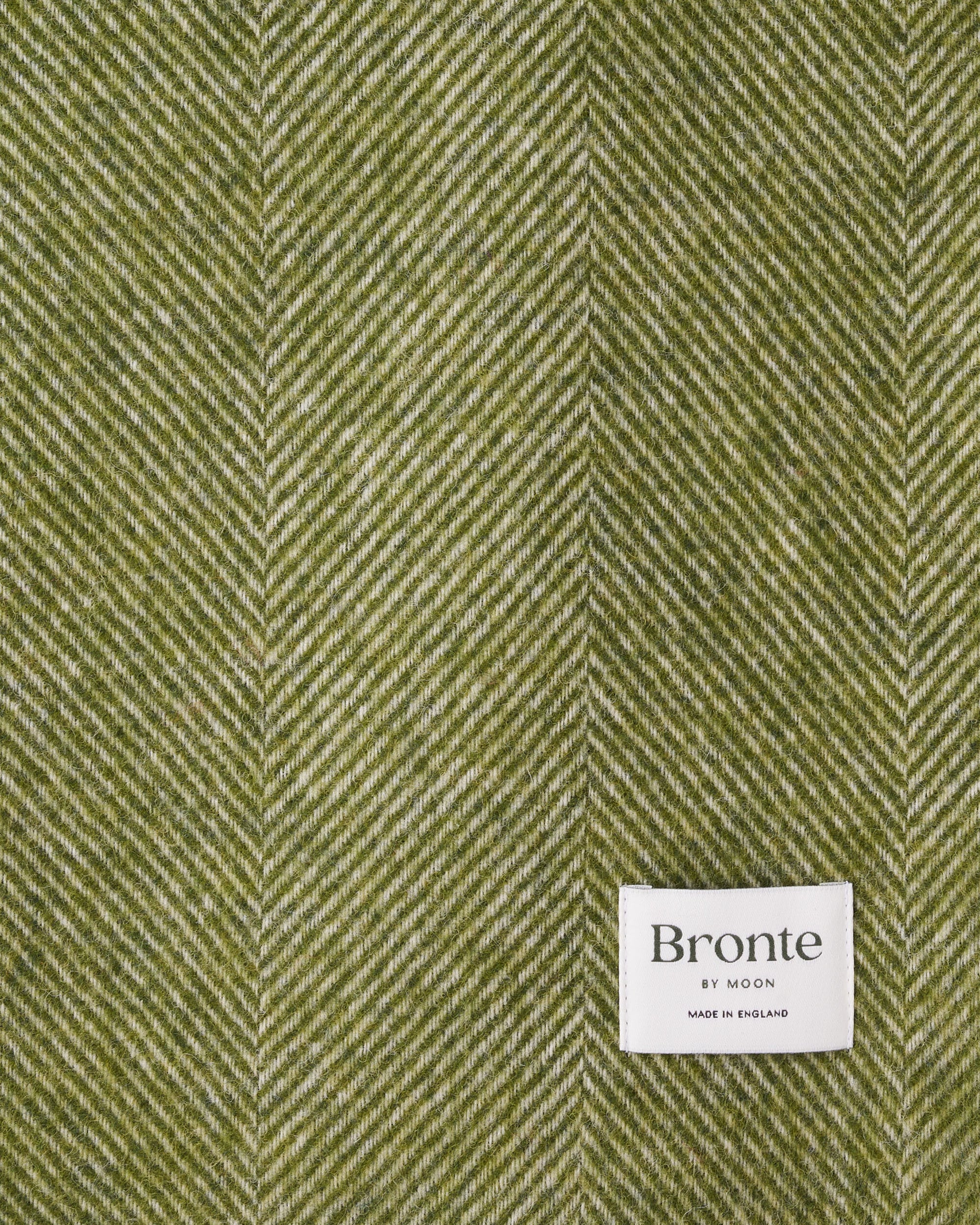 Bronte by Moon Apple Green Herringbone Shetland Wool Blanket Throw