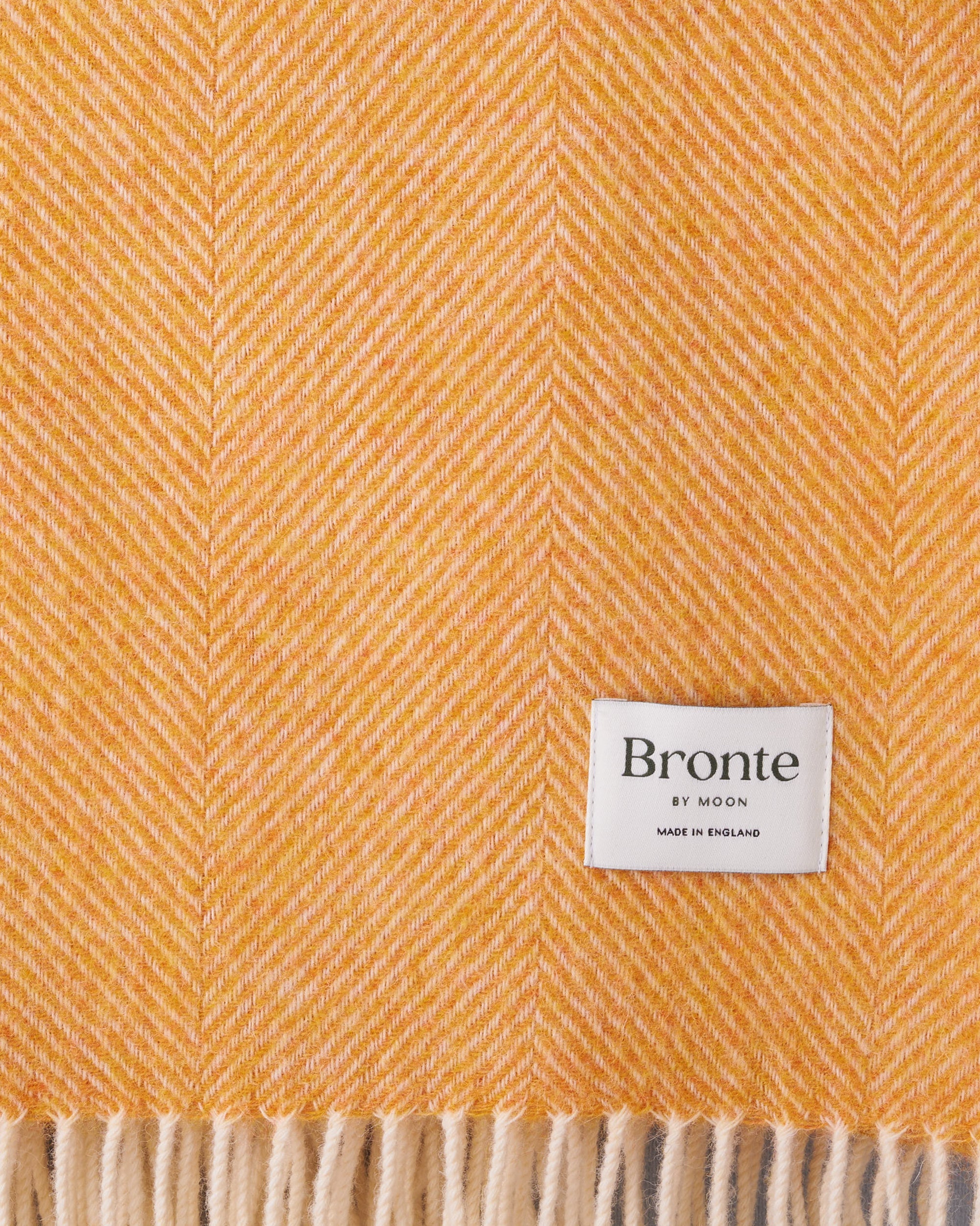 Bronte Orange Herringbone Shetland Wool Blanket Throw