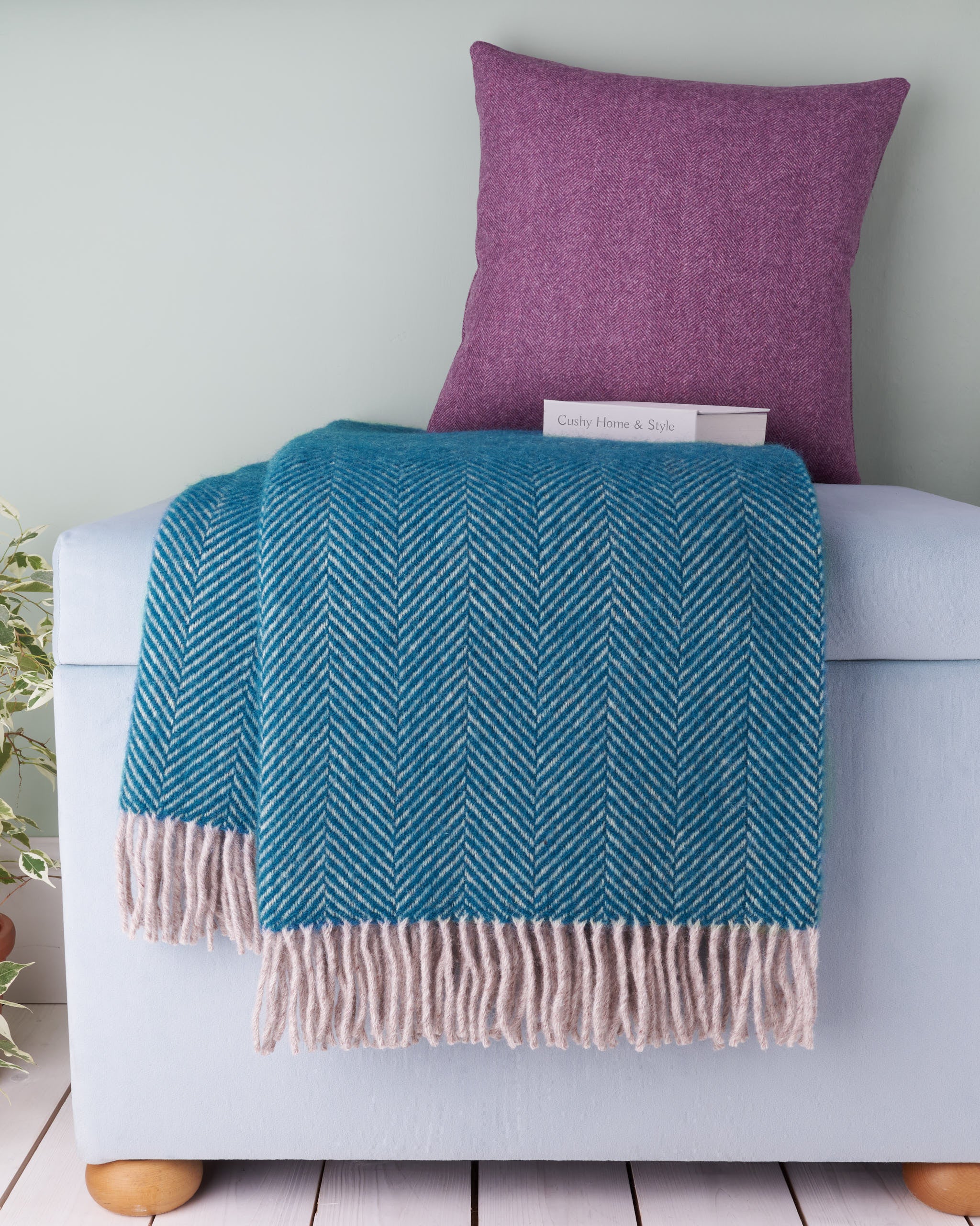 Wool Teal Blankets And Throws Teal Astrid Gradient Pure New Wool