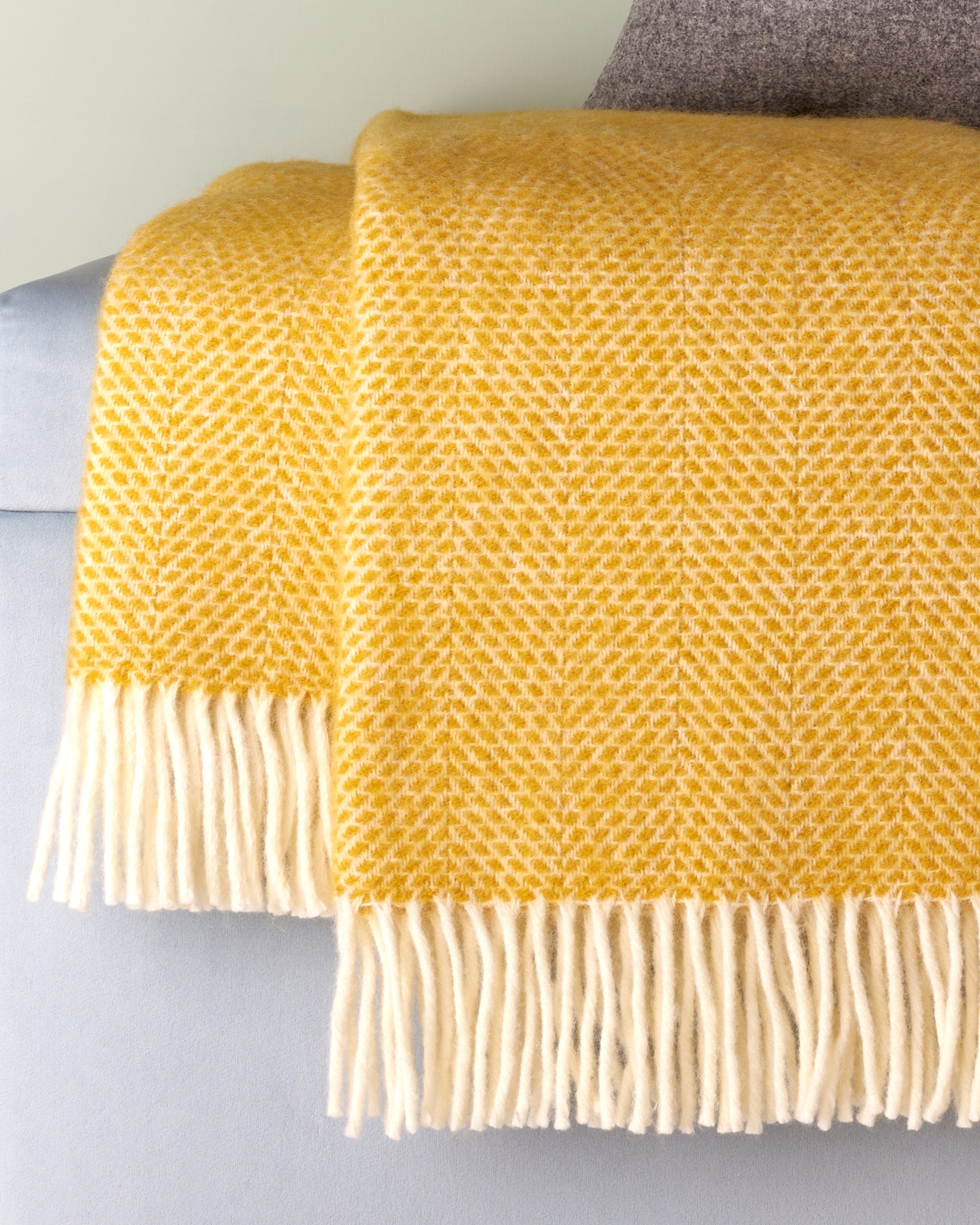 Tweedmill Beehive Yellow Wool Blanket Throw