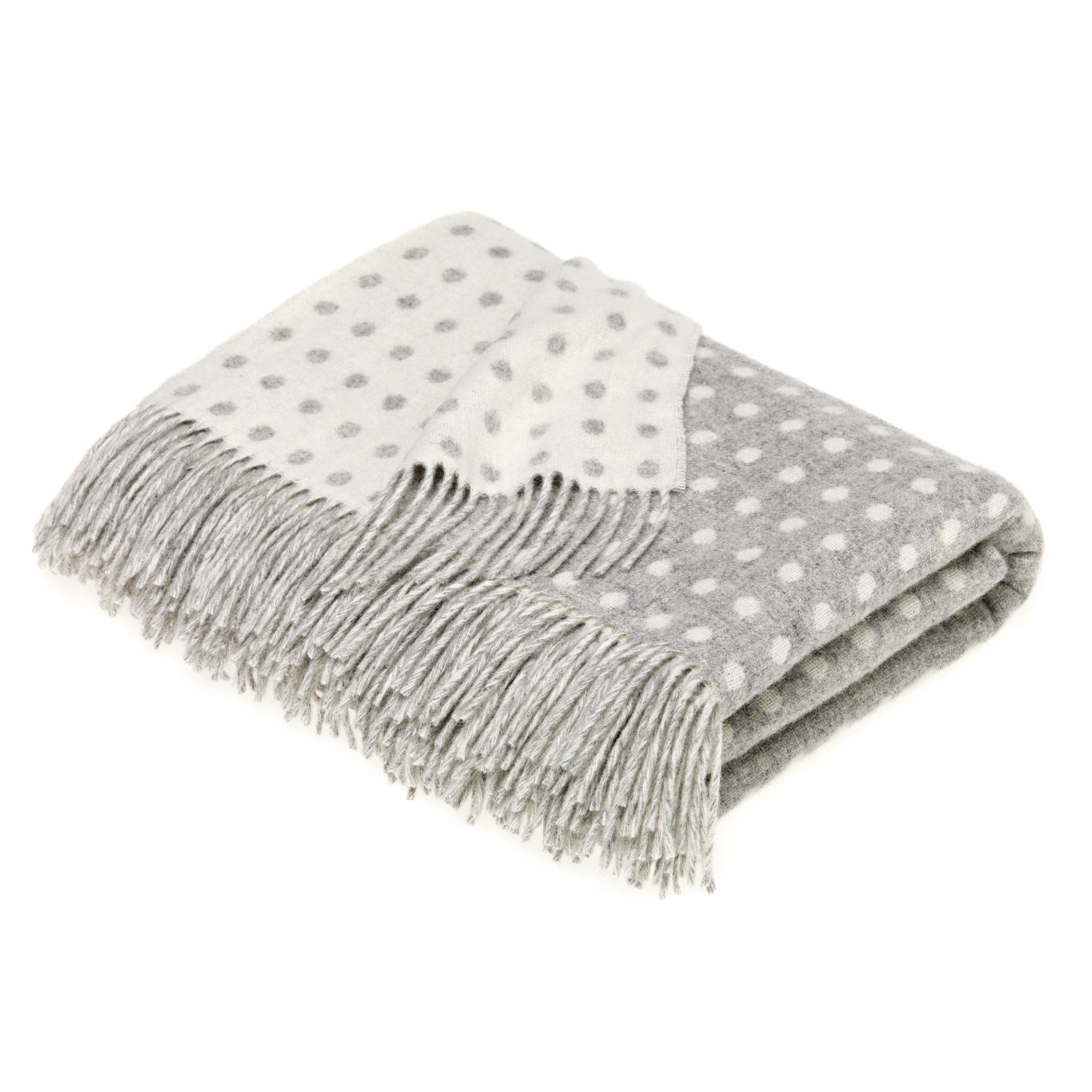 Bronte by Moon Grey Spot Merino Lambswool Throw