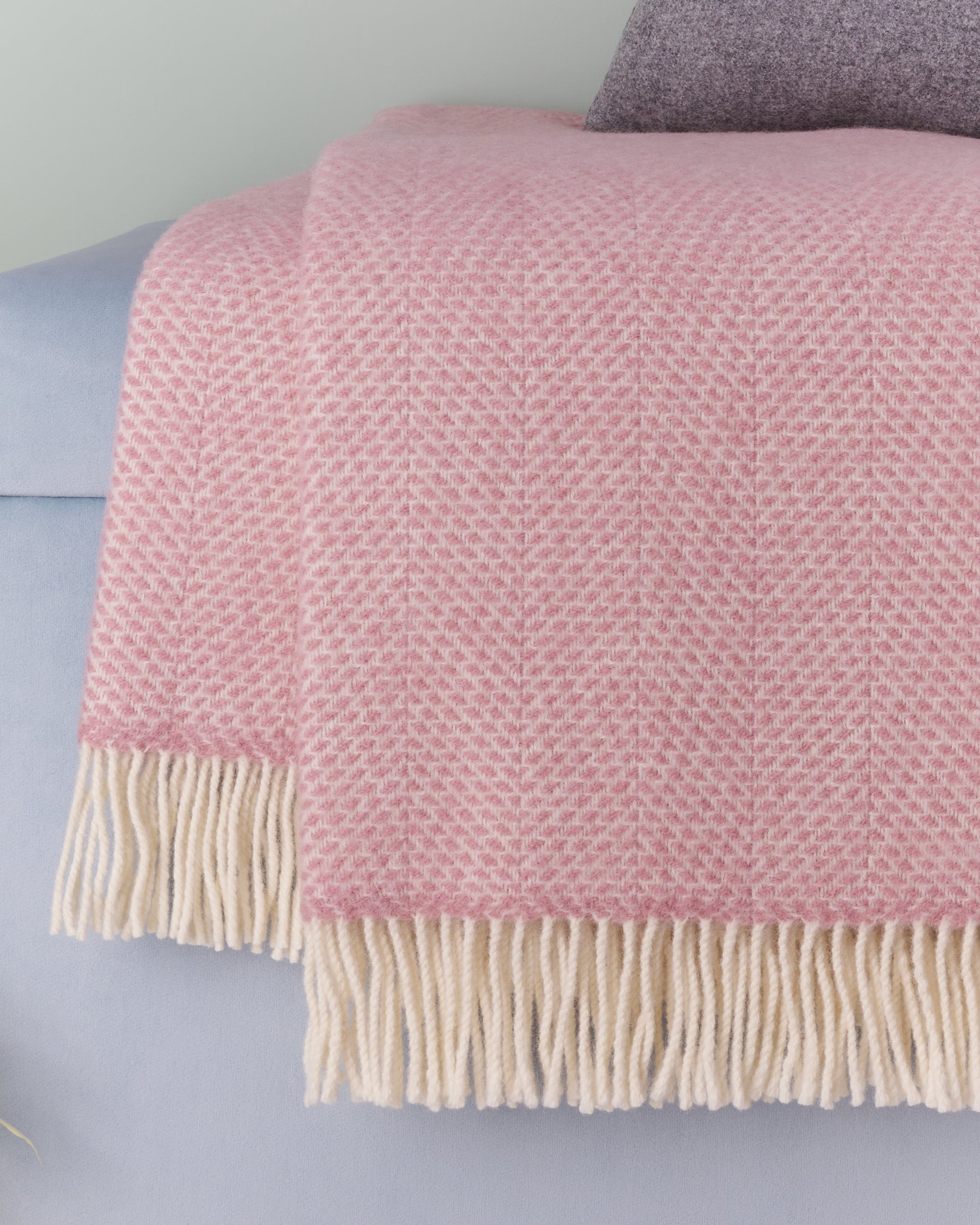 Tweedmill Dusky Pink Beehive Wool Blanket Throw