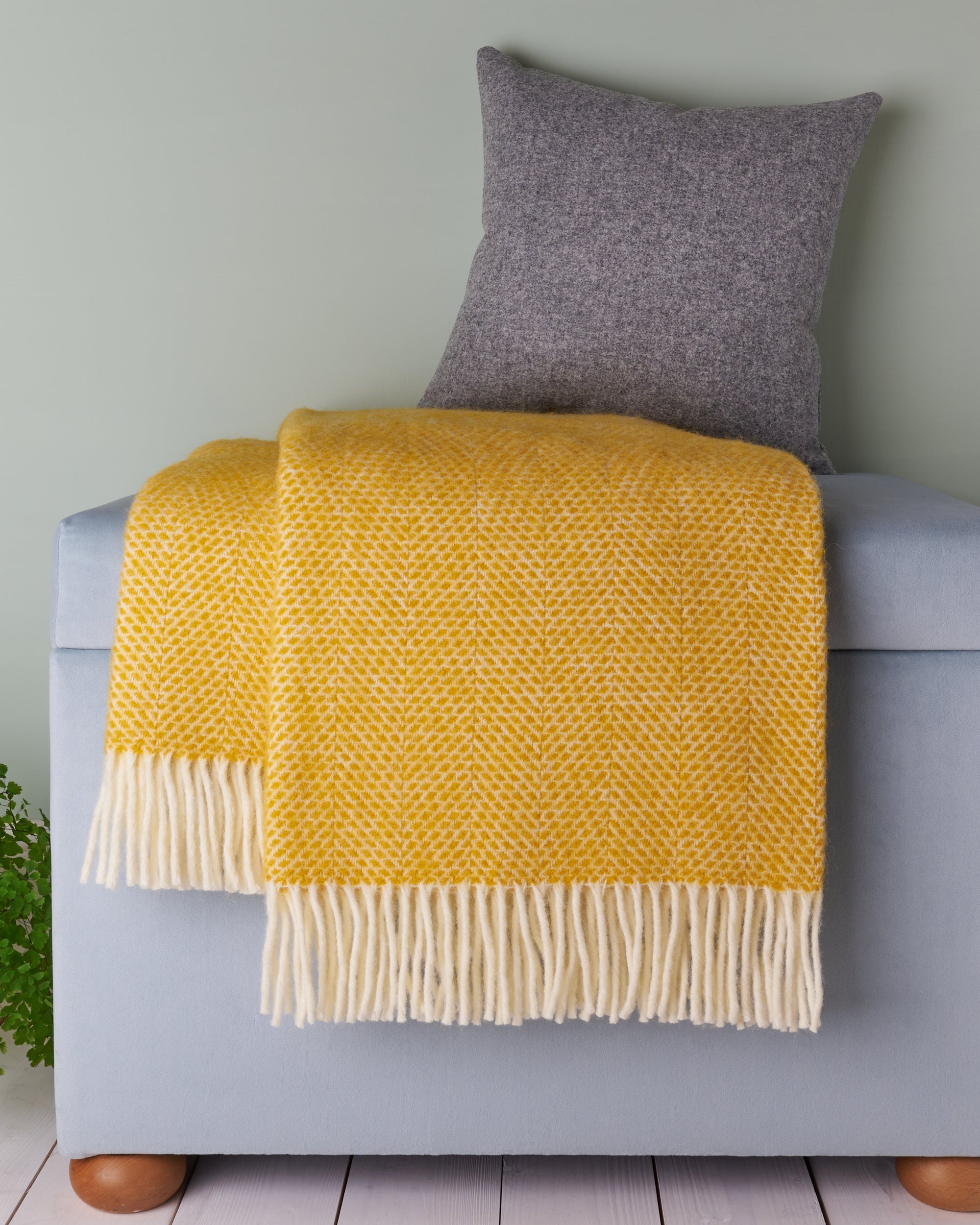 Tweedmill Beehive Yellow Wool Blanket Throw