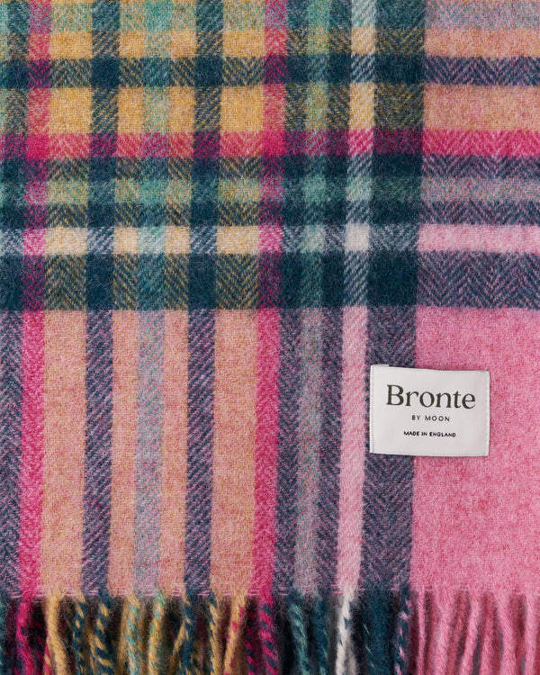Bronte by Moon St Ives Pink Shetland Wool Blanket Throw