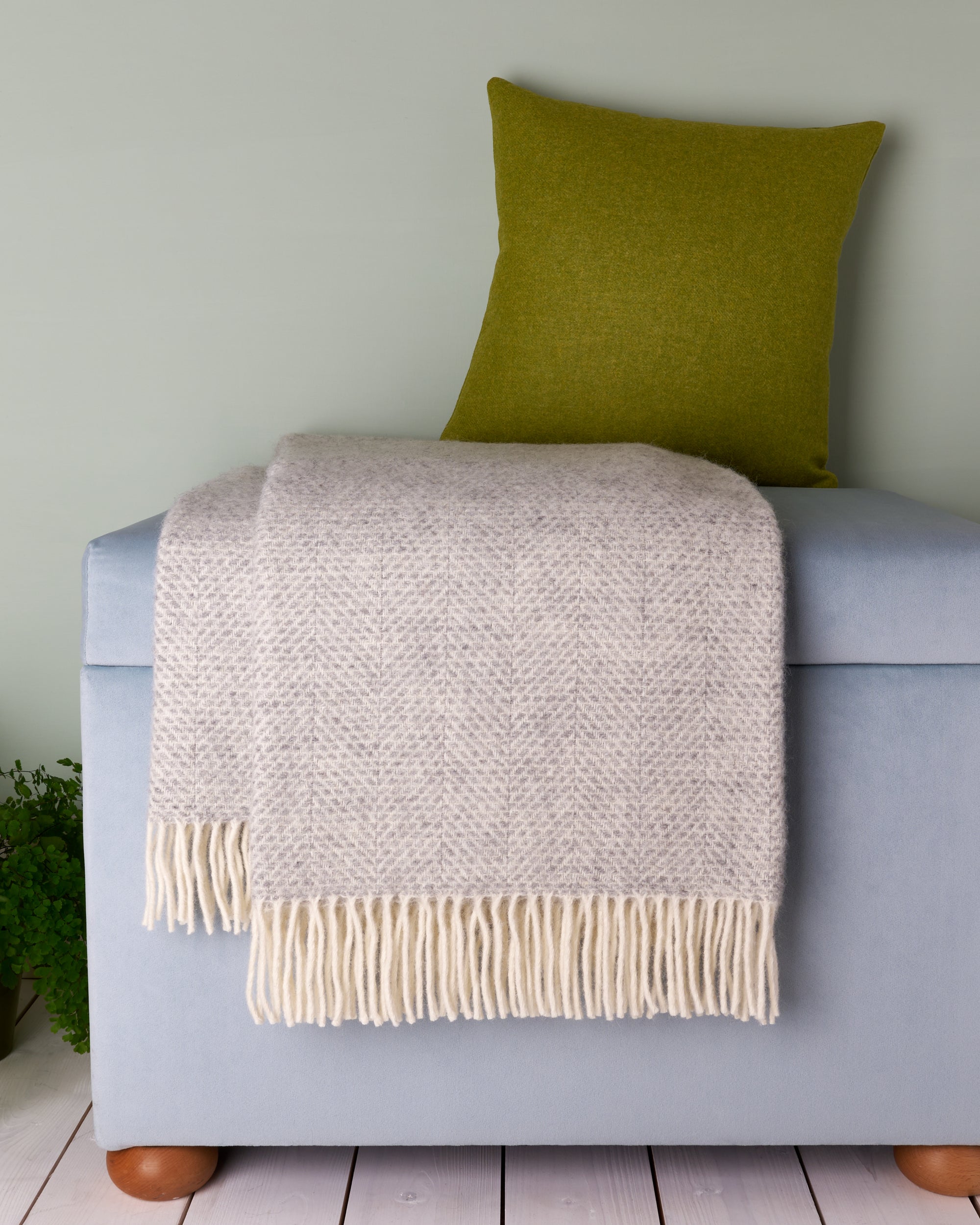 Tweedmill Beehive Grey Wool Blanket Throw