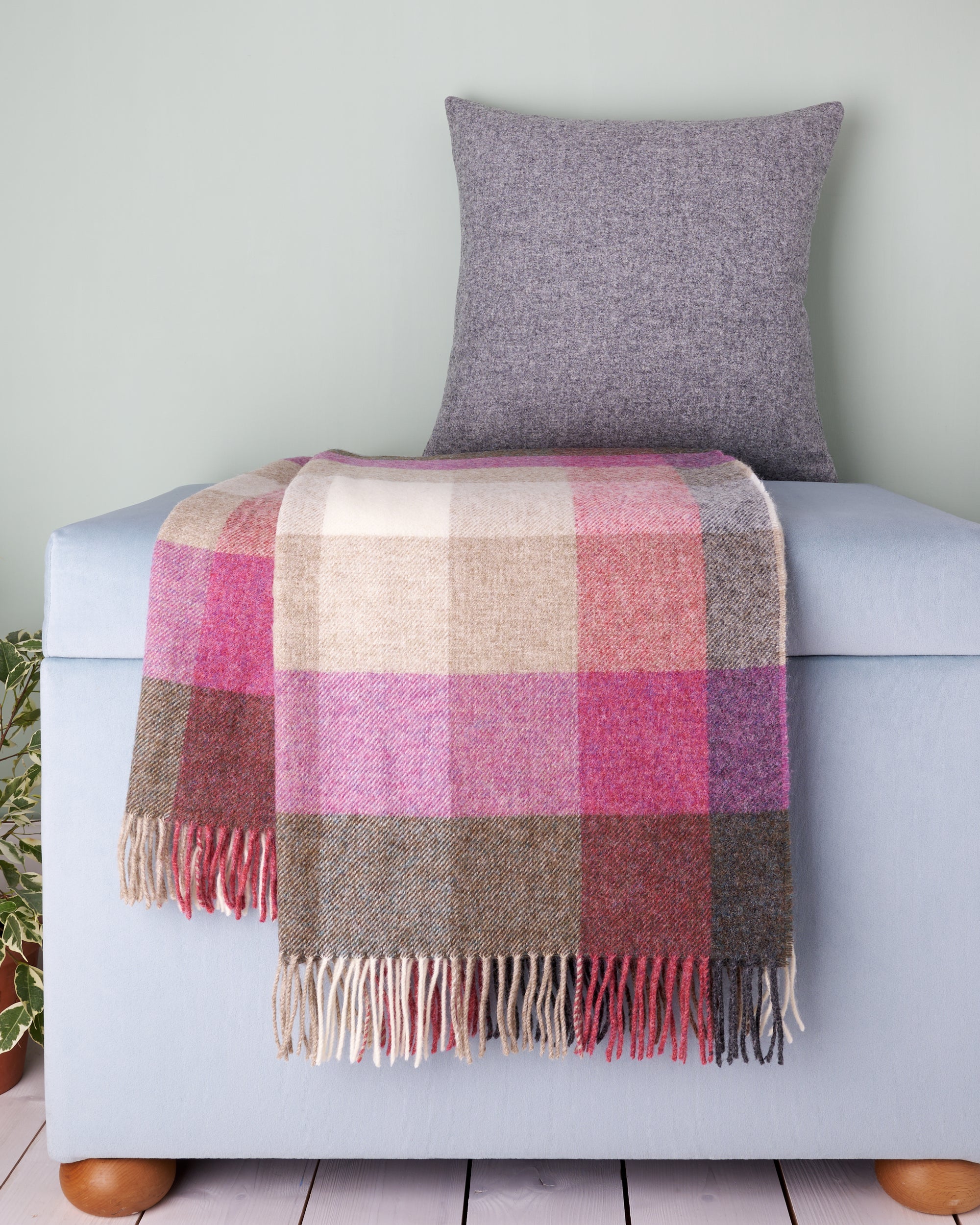 Bronte by Moon Harlequin Heather Pure New Wool Throw