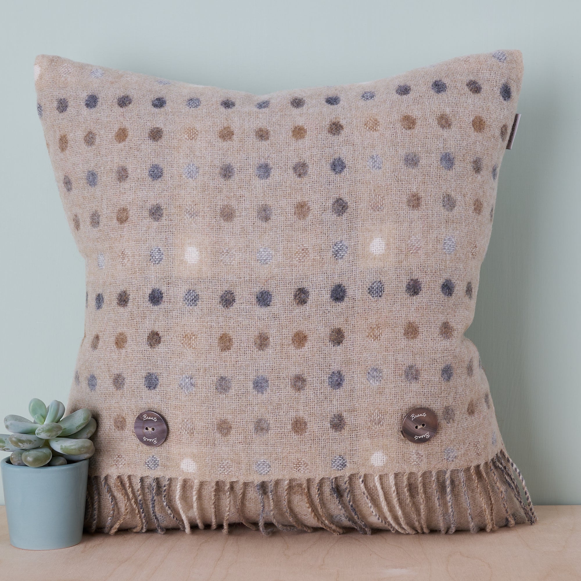 Bronte by Moon Multi Spot Natural Merino Wool Cushion