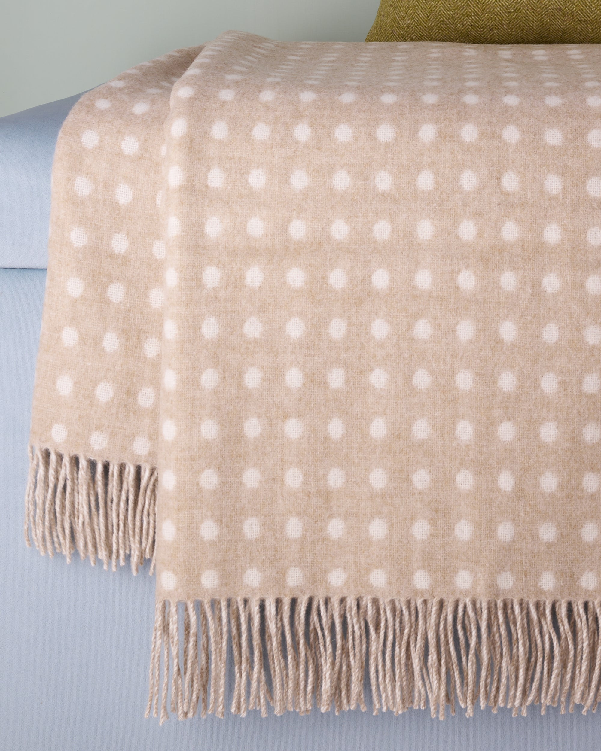 Bronte by Moon Natural Spot Merino Lambswool Throw