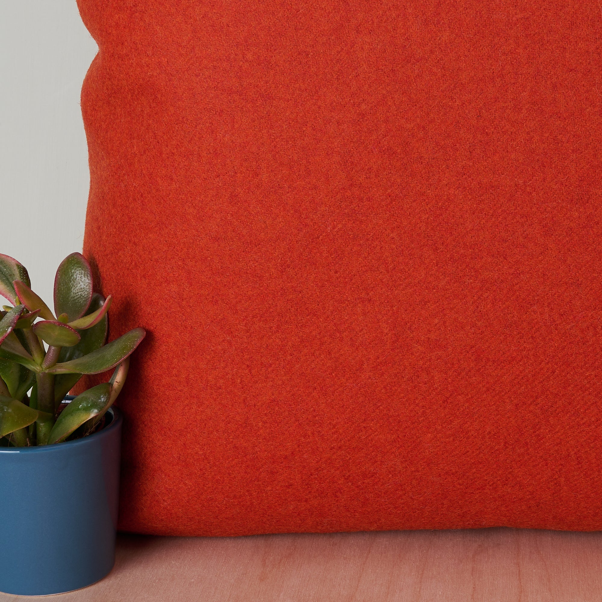 Orange Wool Cushion made with Abraham Moon Wool