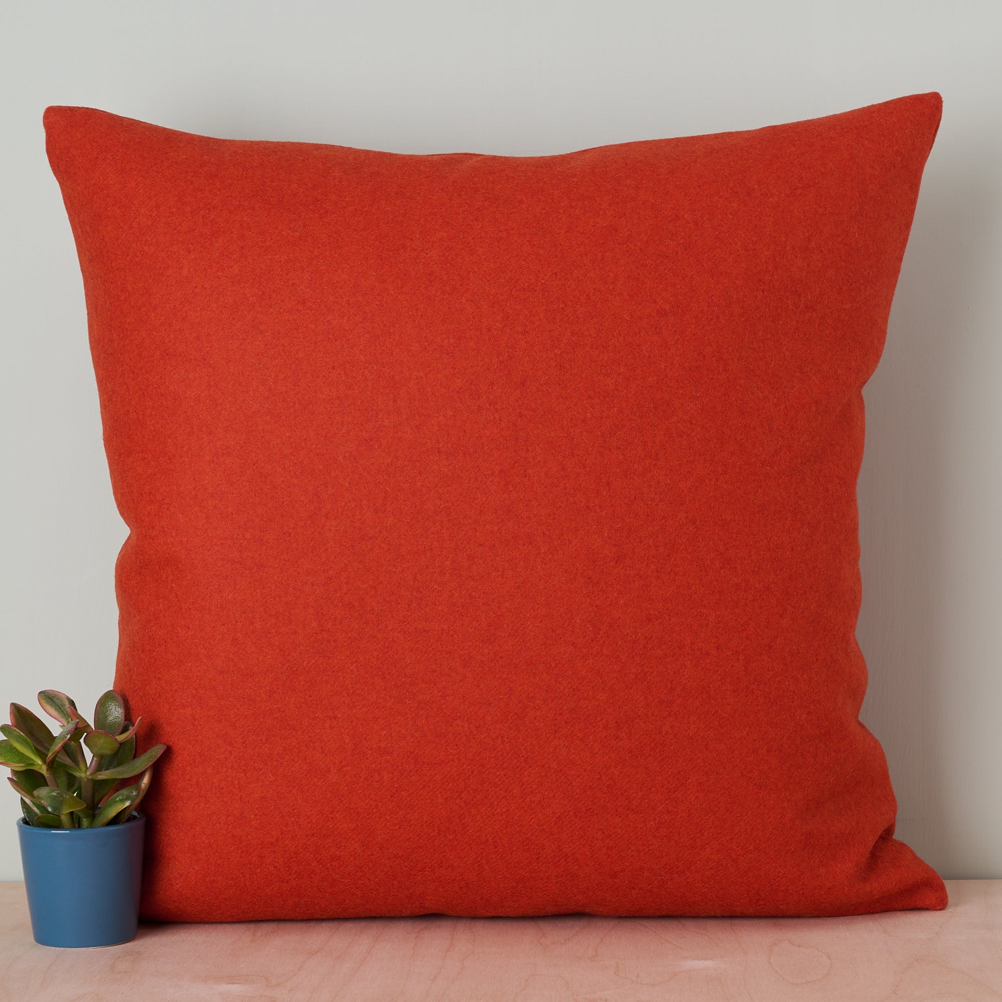 Orange Wool Cushion made with Abraham Moon Wool