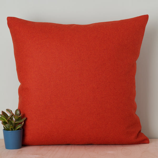 Orange Wool Cushion made with Abraham Moon Wool