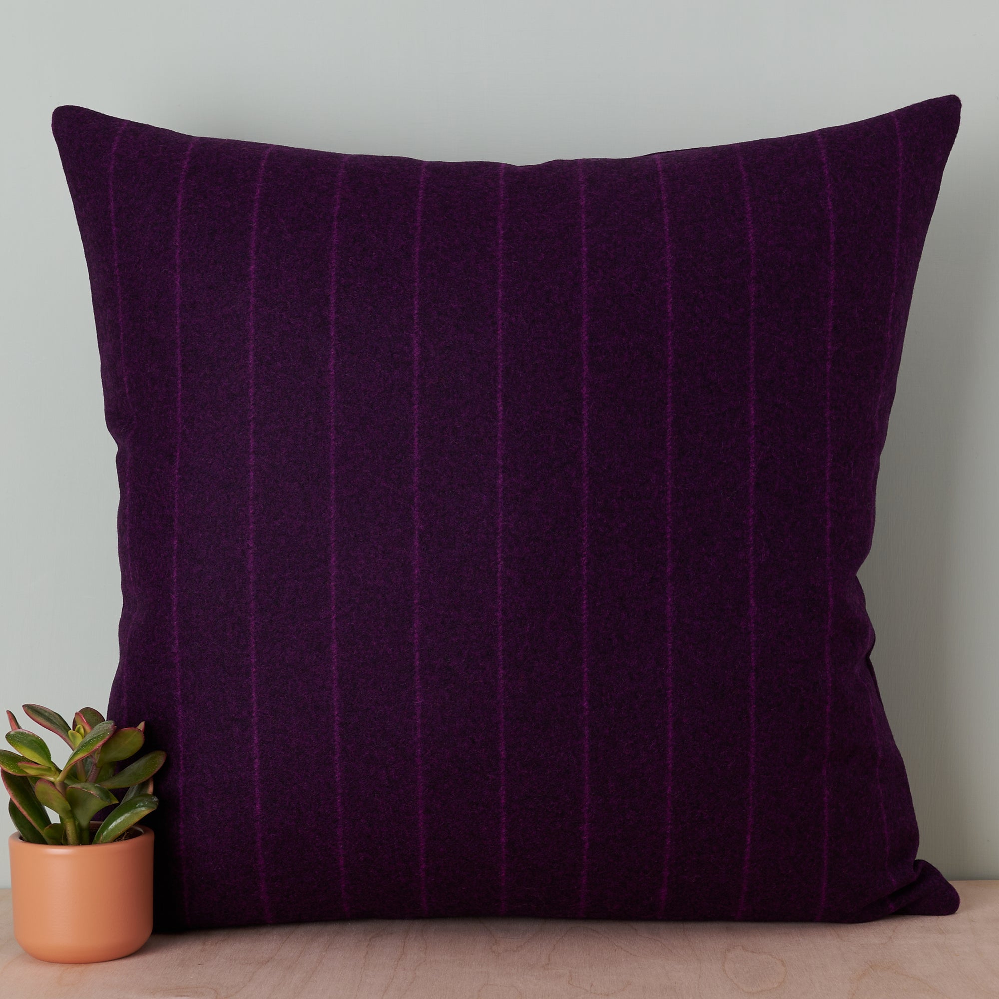 Chelsea Stripe Purple Abraham Moon Merino Lambswool Cushion