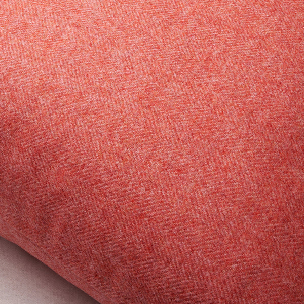 Flamingo pink wool cushion made in UK with Abraham Moon Wool