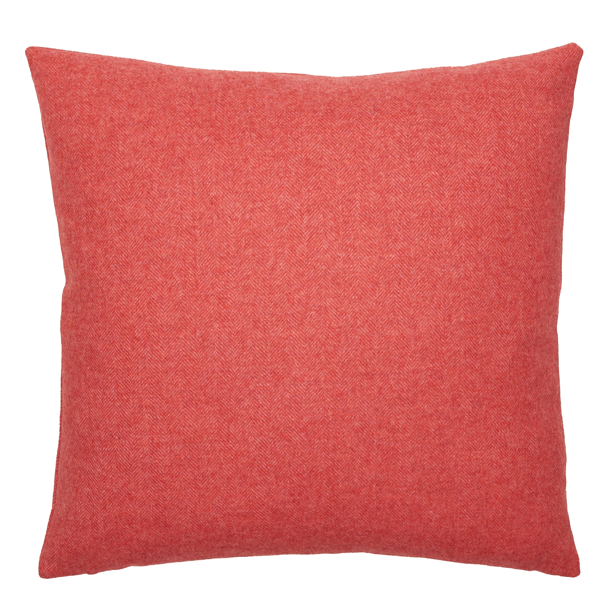 Flamingo pink wool cushion made in UK with Abraham Moon Wool