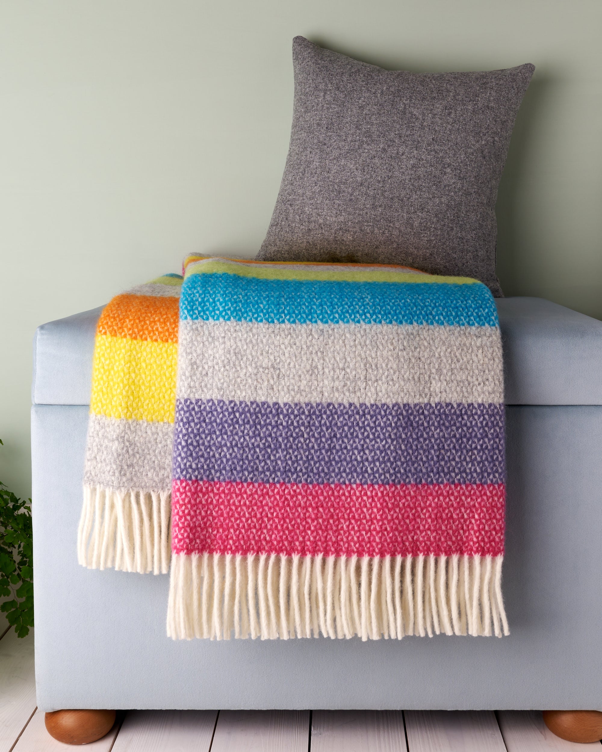 Tweedmill Illusion Stripe Tutti Wool Blanket Throw