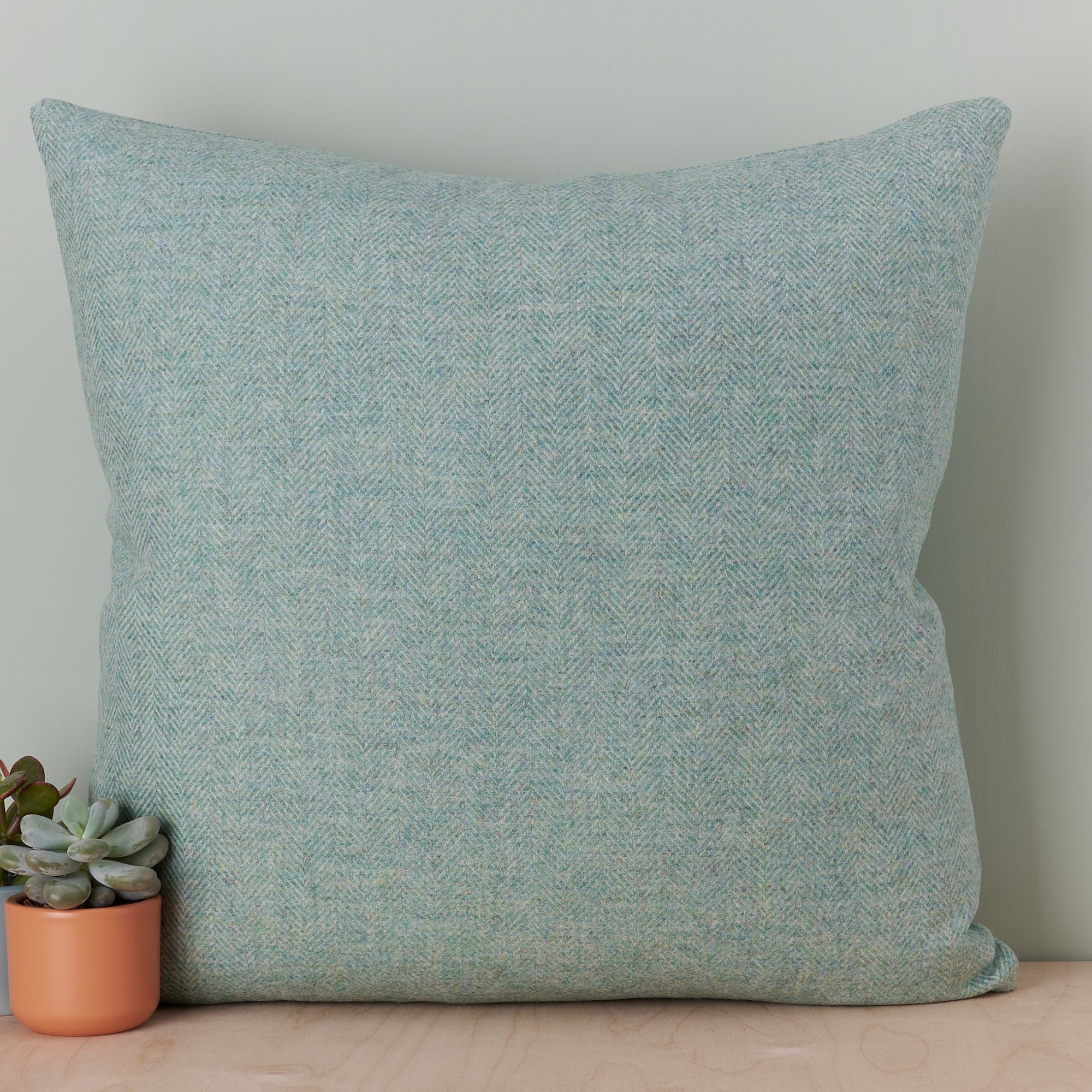 Mint Lodge Herringbone Abraham Moon Wool Cushion