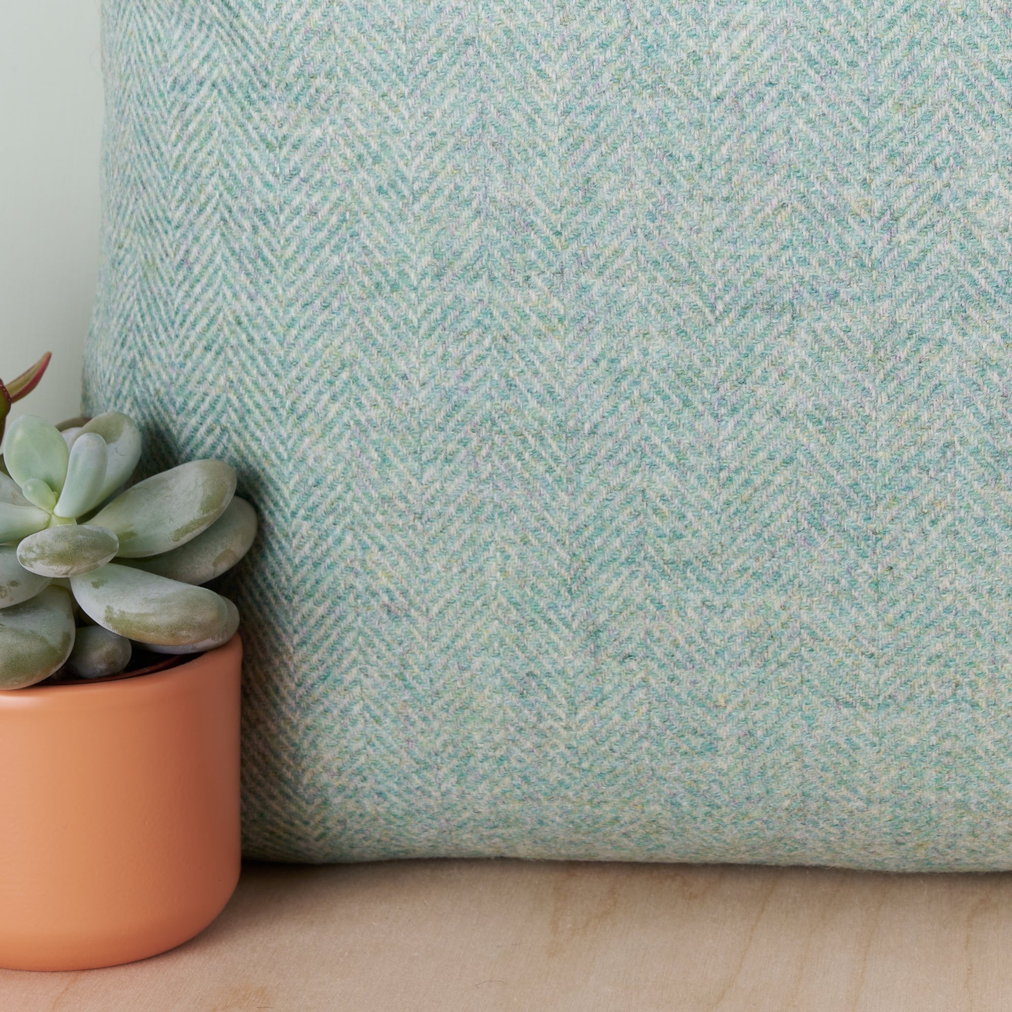Mint Lodge Herringbone Abraham Moon Wool Cushion