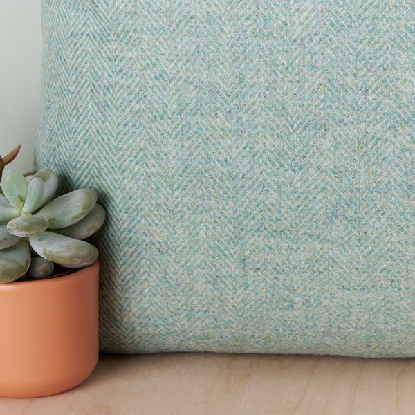 Mint Lodge Herringbone Abraham Moon Wool Cushion