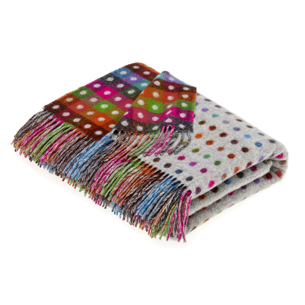 Bronte by Moon Multispot Grey Merino Wool Throw