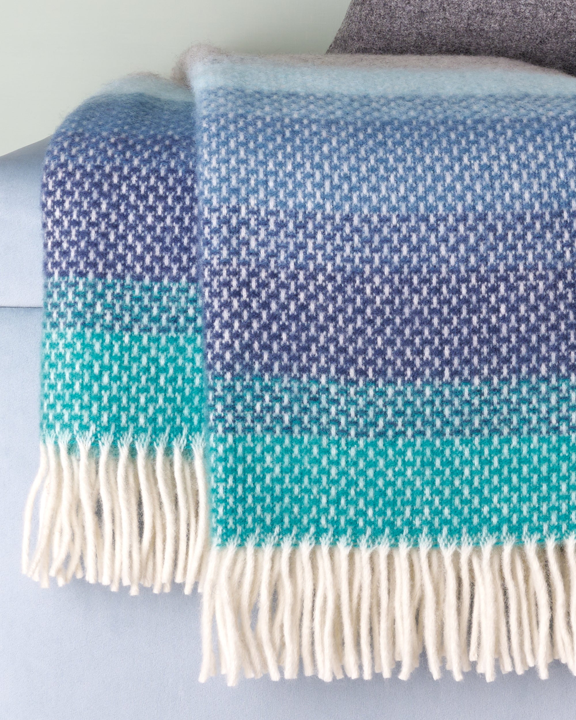 Tweedmill Seaside Blue Ombre Wool Blanket Throw