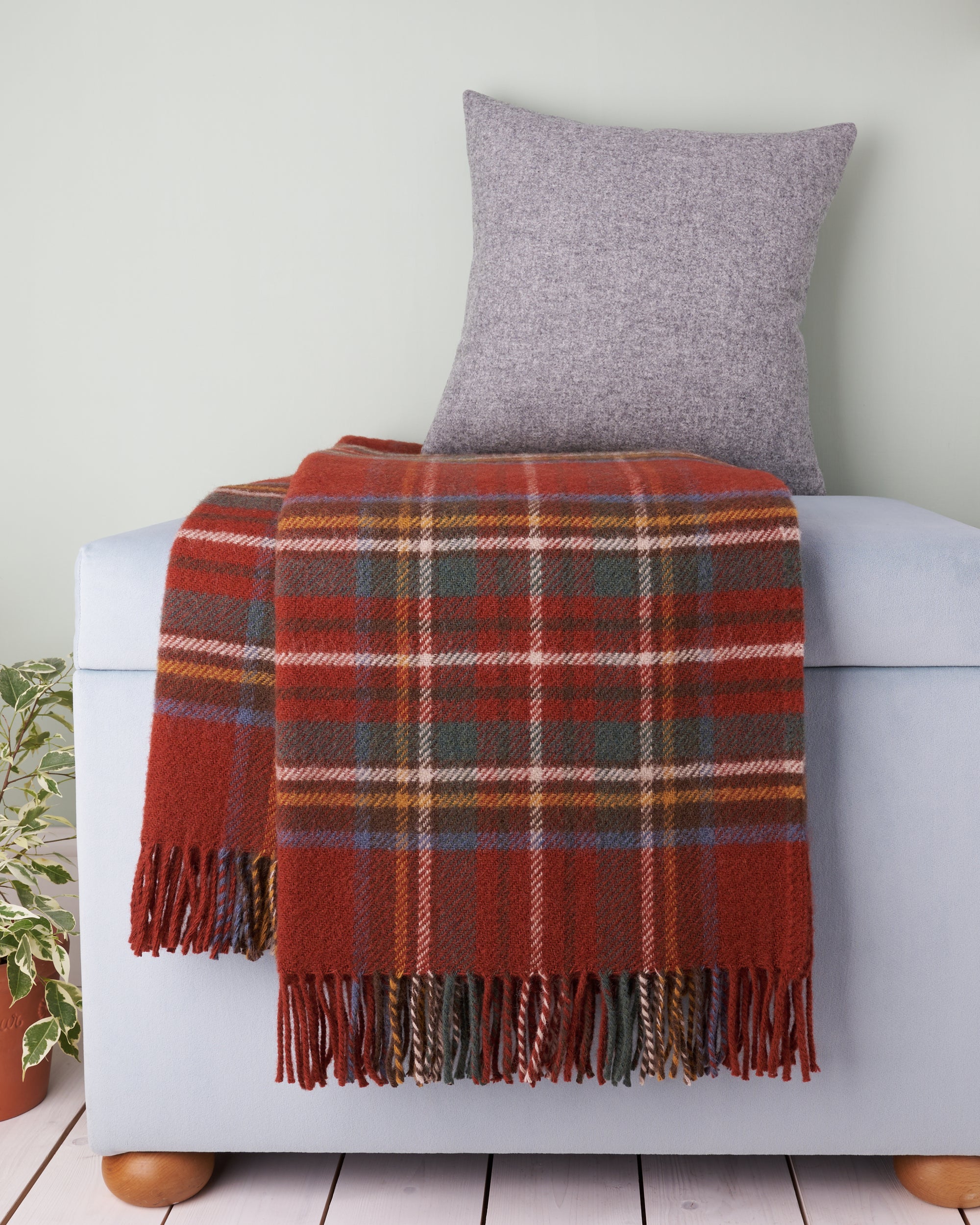 Tweedmill Antique Royal Stewart Tartan Wool Blanket Throw