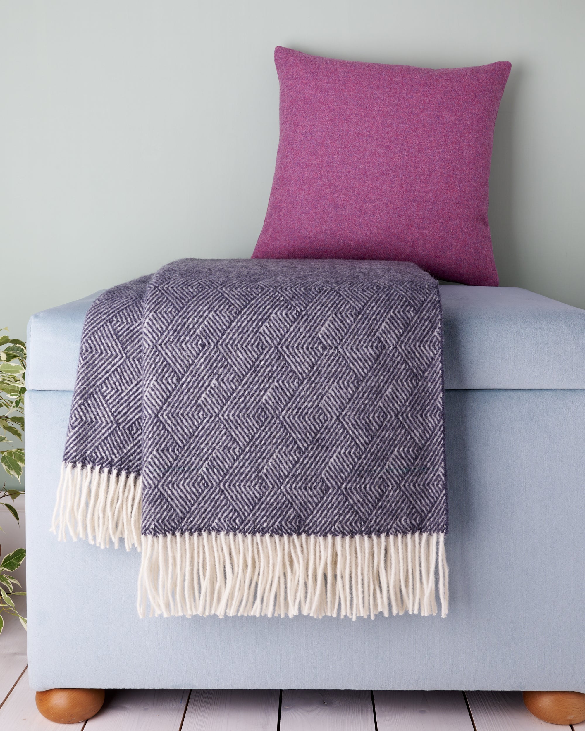 Tweedmill Orion Blue Delamere Wool Blanket Throw