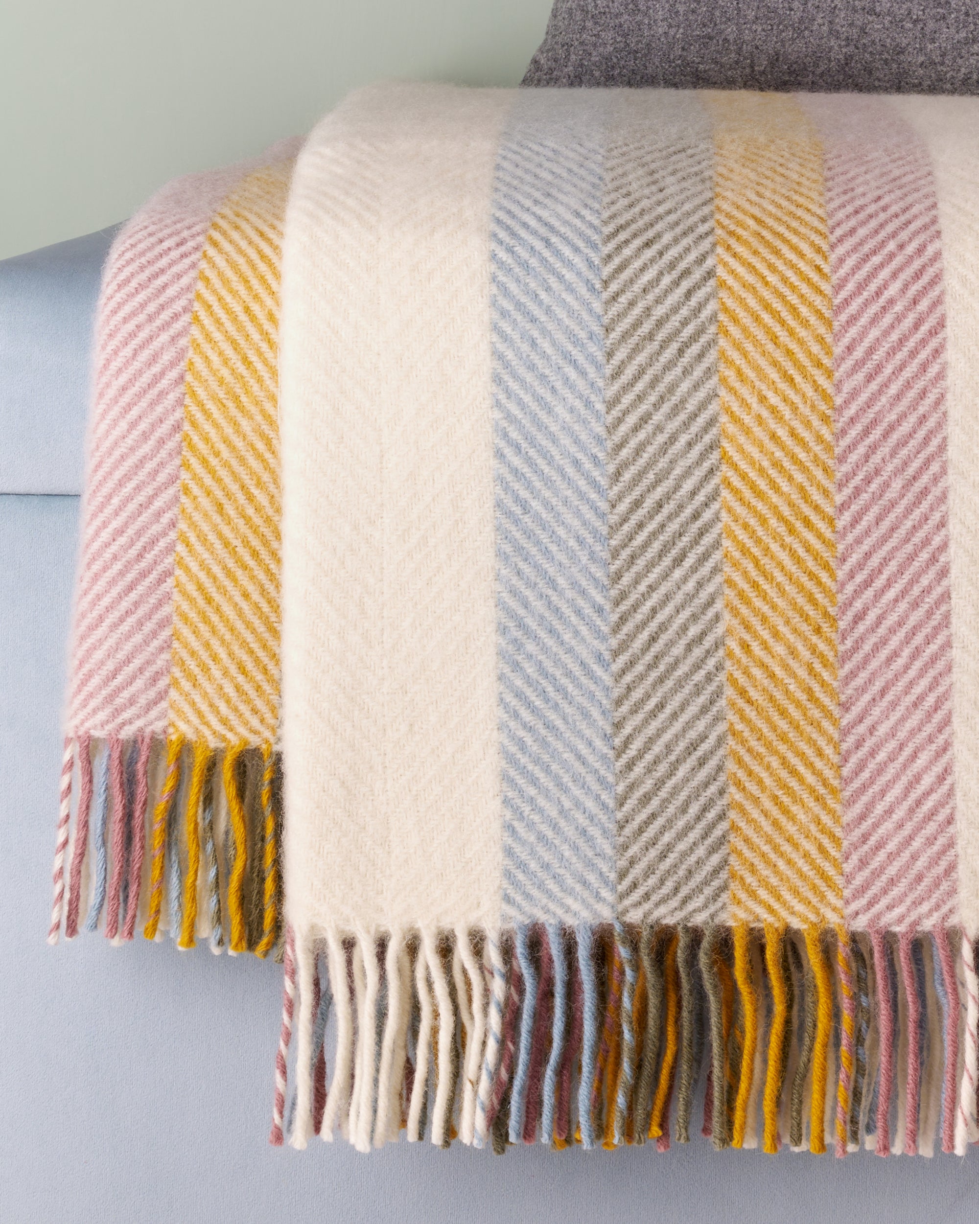 Tweedmill Primrose Stripe Pure New Wool Blanket Throw